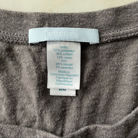 Cozy Eberjey Charcoal Lounge Bow Top M - Picture 10 of 10